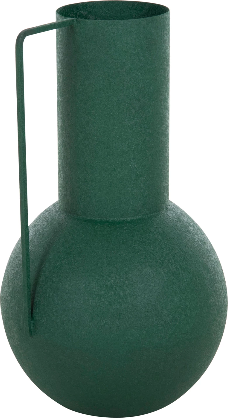 Vazo dekorative FLAGON FH4260.03 metalike në ngjyrë të gjelbër Φ26x45Hcm