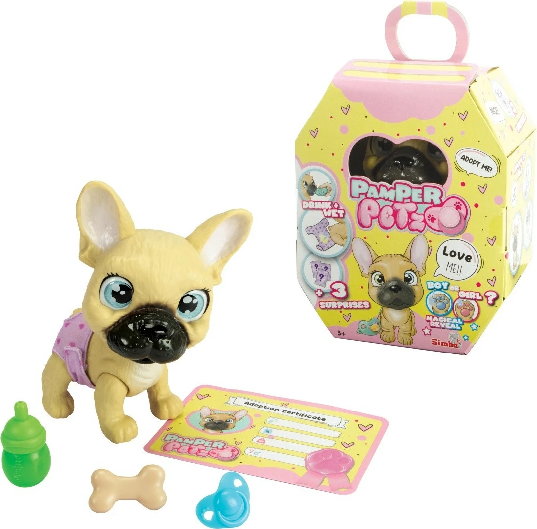 Figurë lodër Pamper Petz Buldog francez, Simba, set me aksesorë