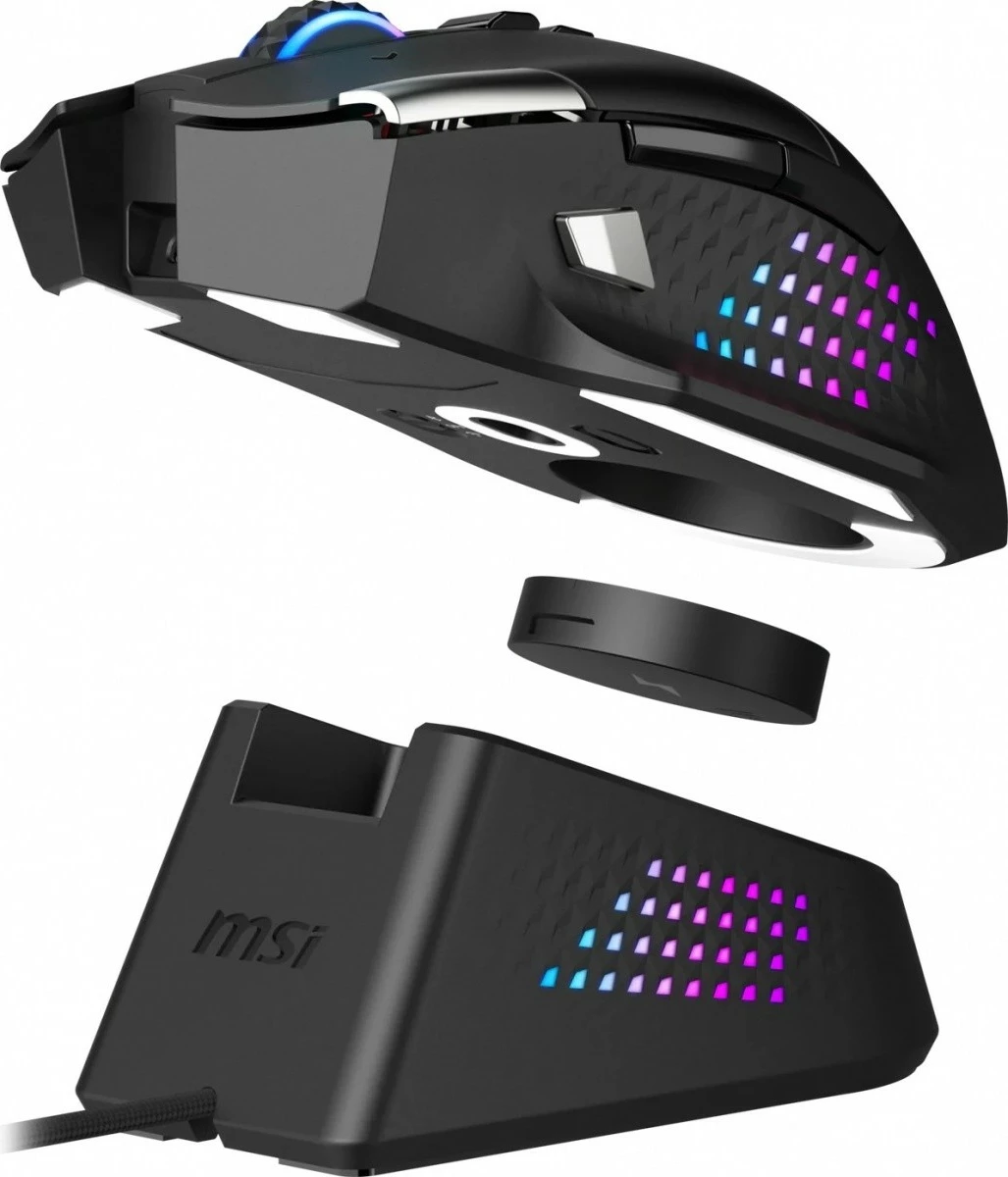 Maus gaming MSI Versa Pro W + Mouse Dock Pro, RGB, Wireless/Wired, i zi