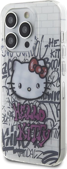 Mbështjellës Hello Kitty IML Kitty On Bricks Graffiti për iPhone 13 Pro Max, Bardhë