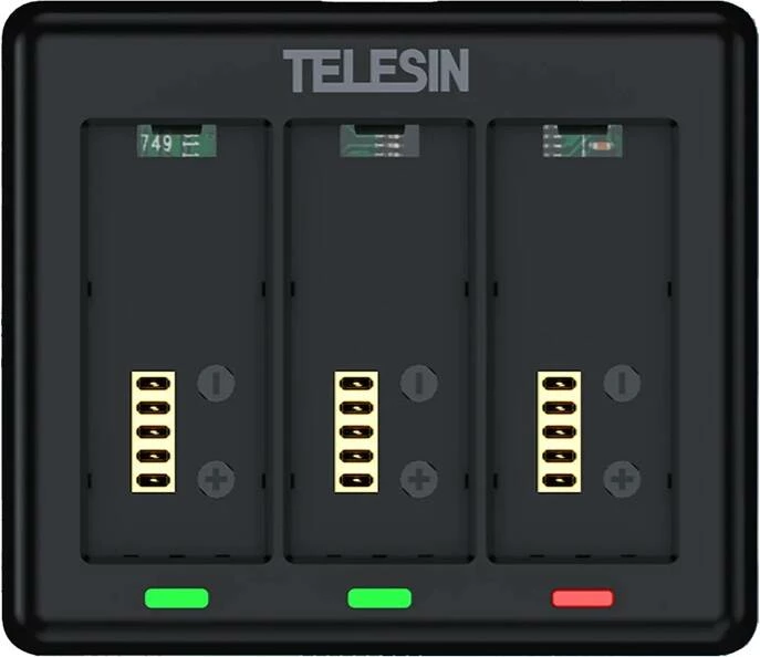 Karikues për 3 bateri Telesin S0-BCG-12-TGP për GoPro HERO 13, i zi