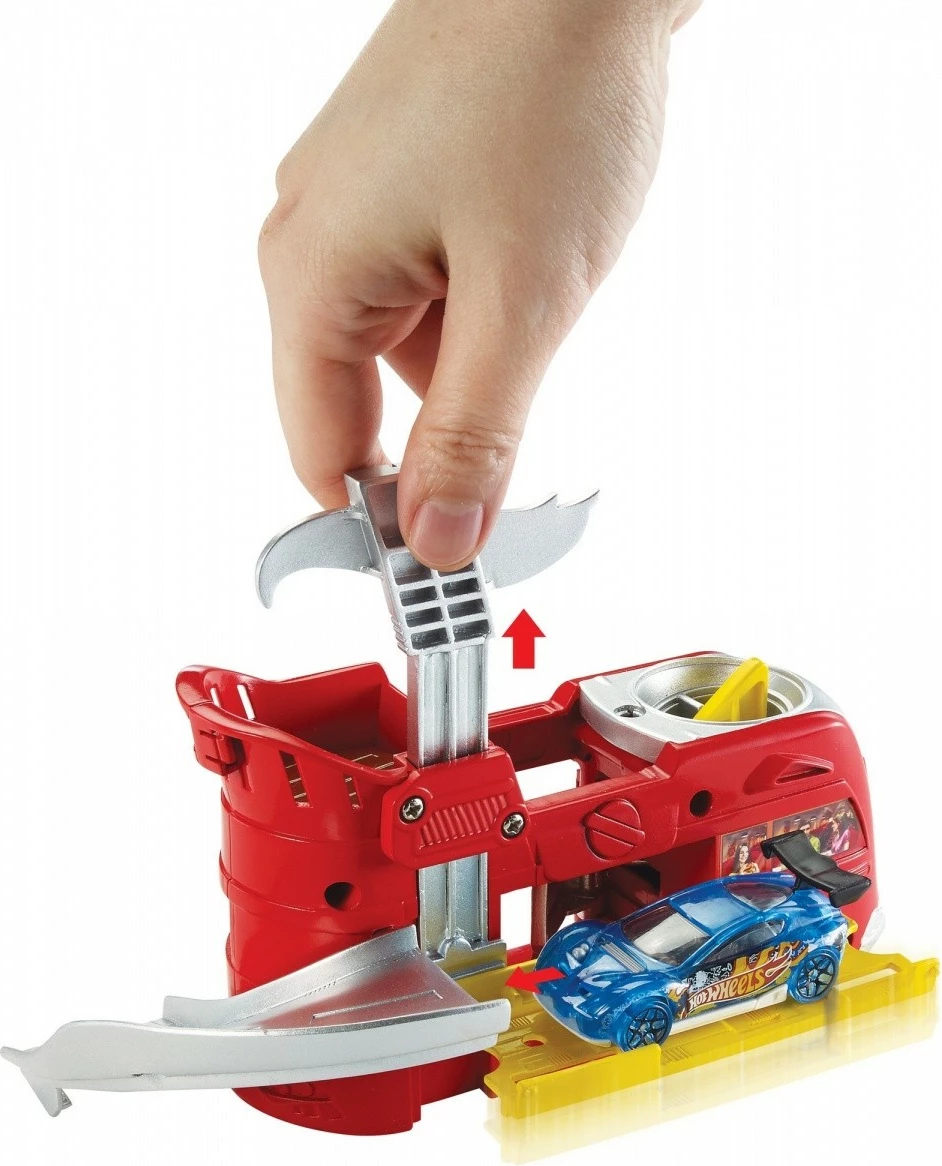 Set lodrash Hot Wheels Dine & Dash, me makinë lodër, plastikë, e kuqe/e verdhë/e gri