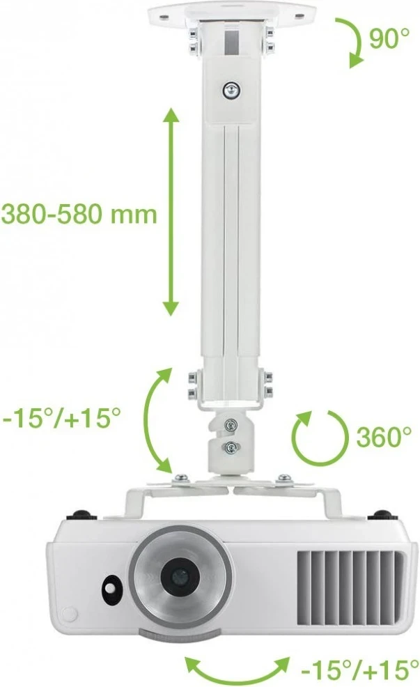 Mbajtëse për projektor Techly, 380-580 mm, i hirtë