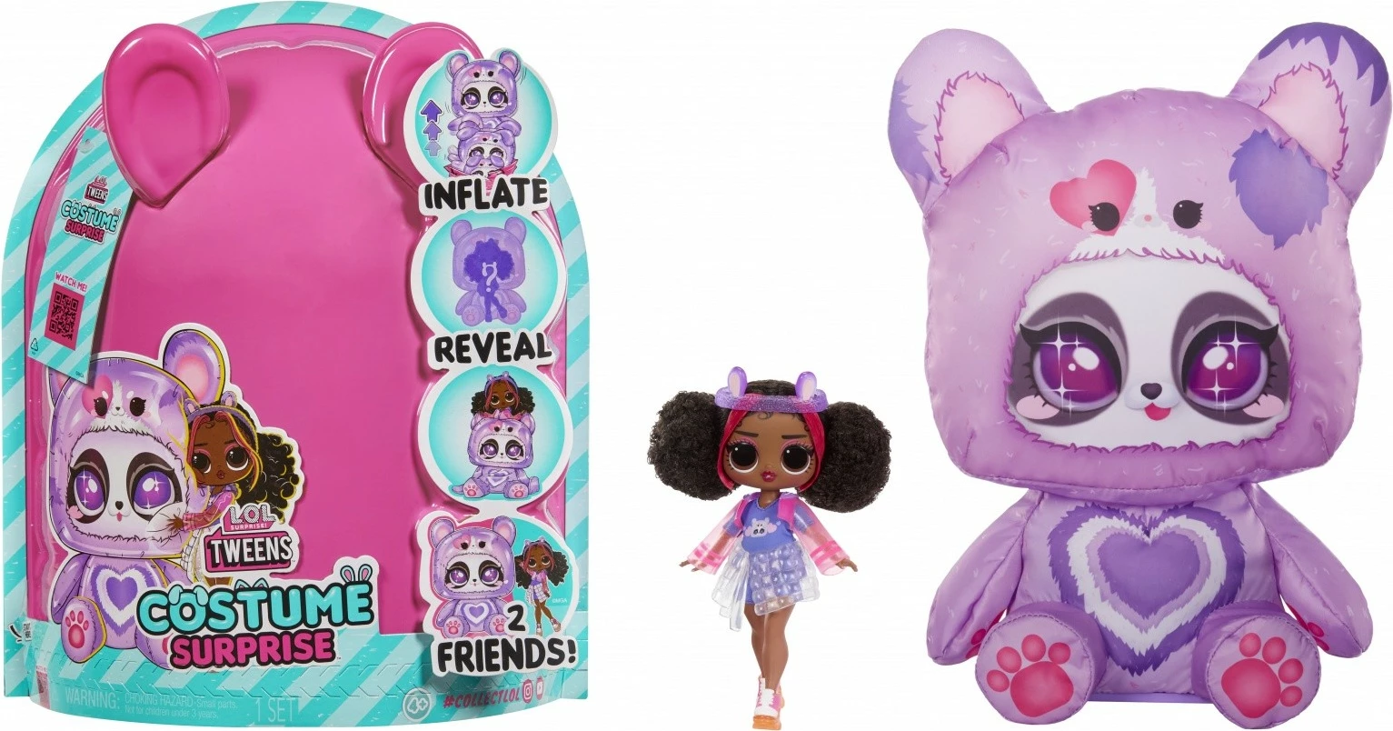 Set lodër L.O.L. Surprise Tweens Costume Surprise, Hoops Cutie, me kukull dhe kostum të fryrë, vjollcë
