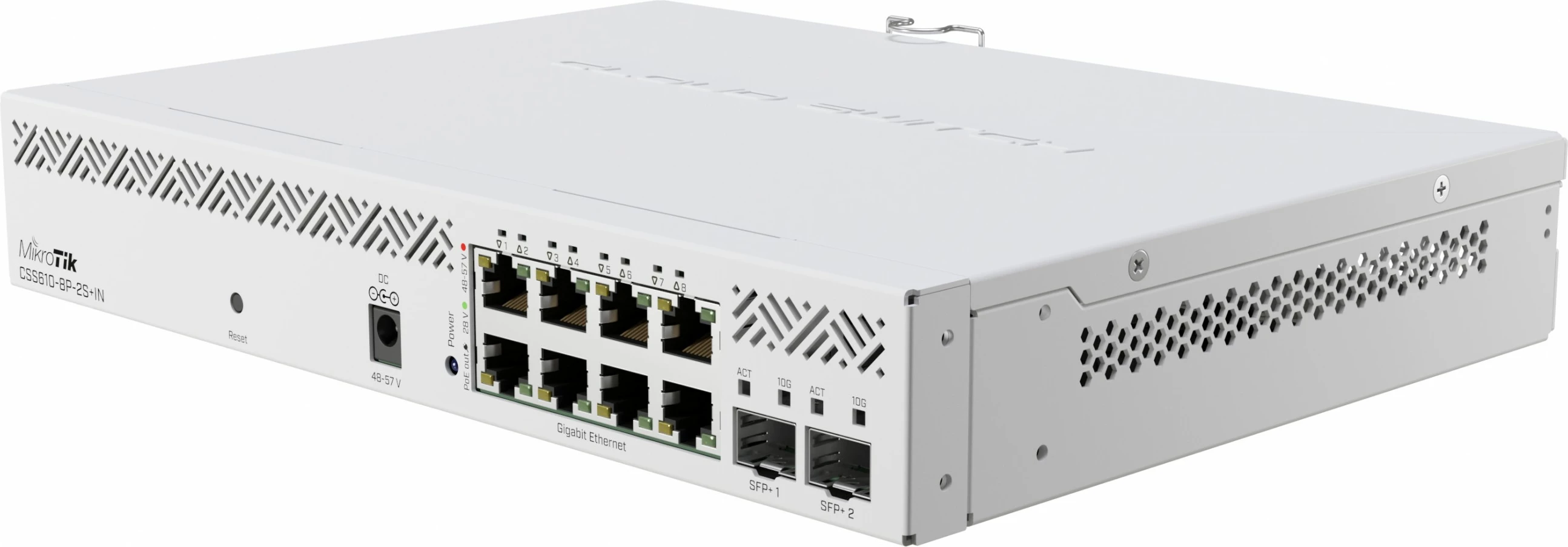 Switch MikroTik CSS610-8P-2S+IN, Managed, Gigabit Ethernet, PoE, Montim në rack