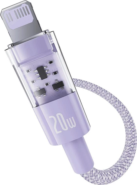 Kabllo Baseus Gem USB-C në iP për mbushje të shpejtë, 1 m, 20 W, Vjollcë