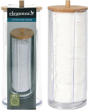 Mbajtës akrilik për pambuk KOOPMAN me kapak bambu