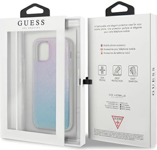 Mbështjellës Guess GUHCP12S3D4GGBP për iPhone 12 mini 5.4", 4G 3D Pattern, blu-rozë