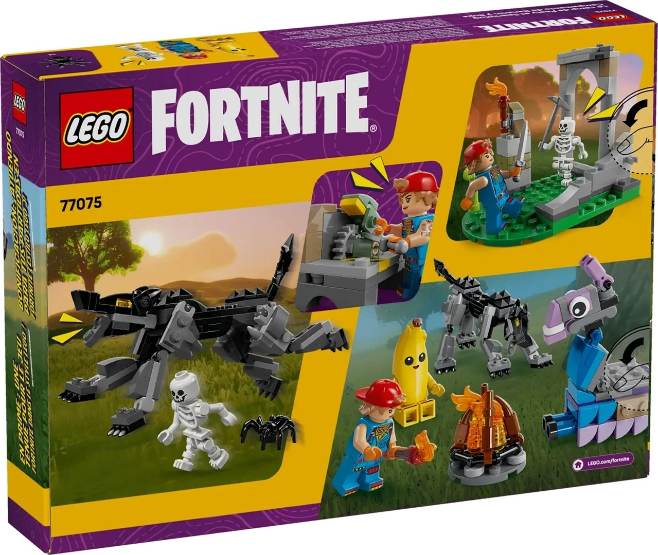 Set LEGO Fortnite 77075 Peely & Sparkplug's Camp, 250 pjesë, për fëmijë 7+