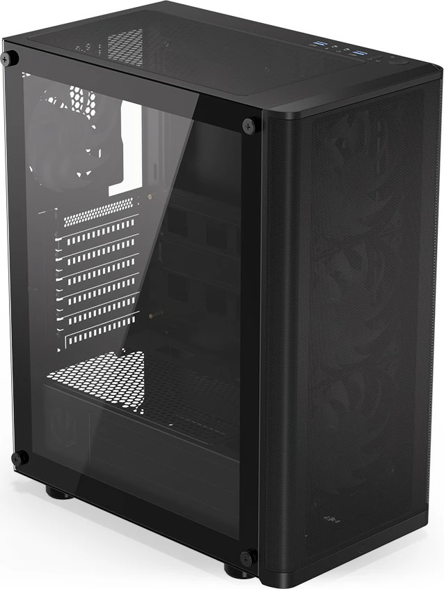 Kasë Endorfy Ventum 200 ARGB, ATX, 4 ventilatorë ARGB, xham i temperuar, e zezë