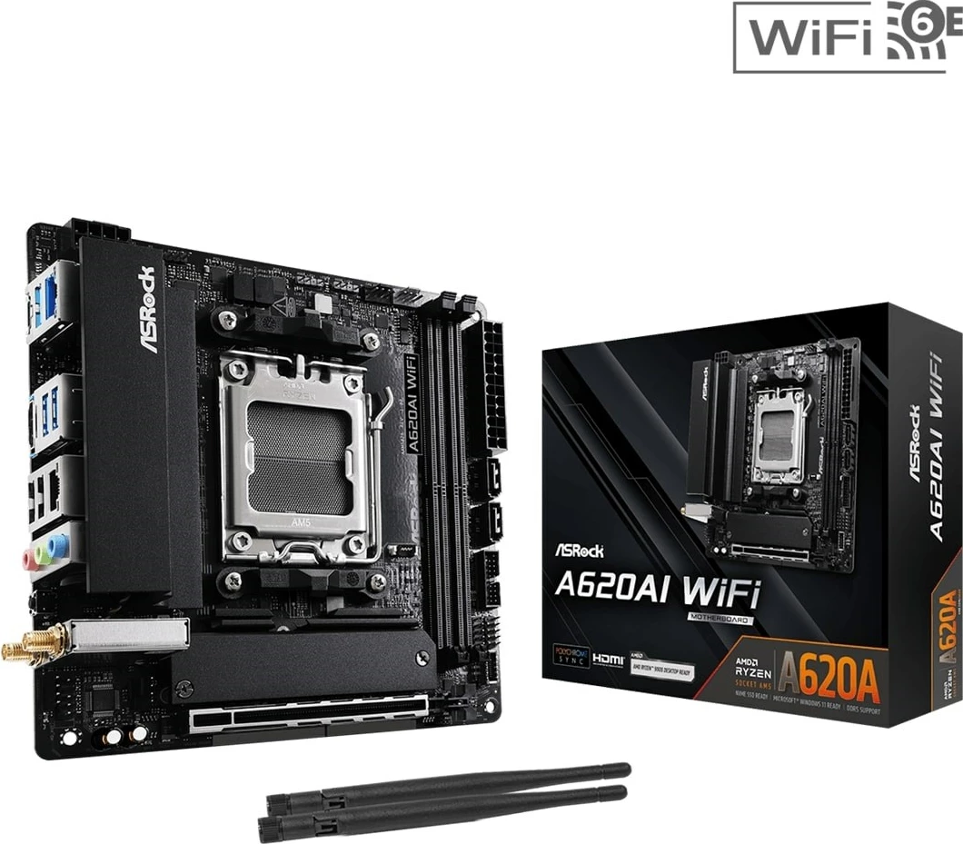 Pllakë amë Asrock A620AI WiFi, Socket AM5, mini-ITX, WiFi 6E