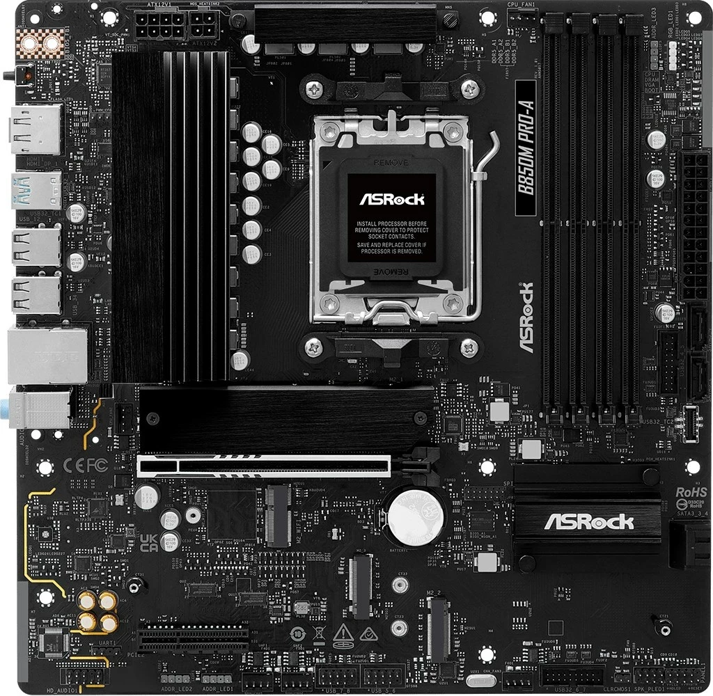 Pllakë amë Asrock B850M Pro-A, Socket AM5, micro ATX, E zezë