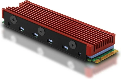 Ftohës pasiv për SSD M.2 AXAGON CLR-M2, alumini, me jastëkë termikë silikoni, i kuq