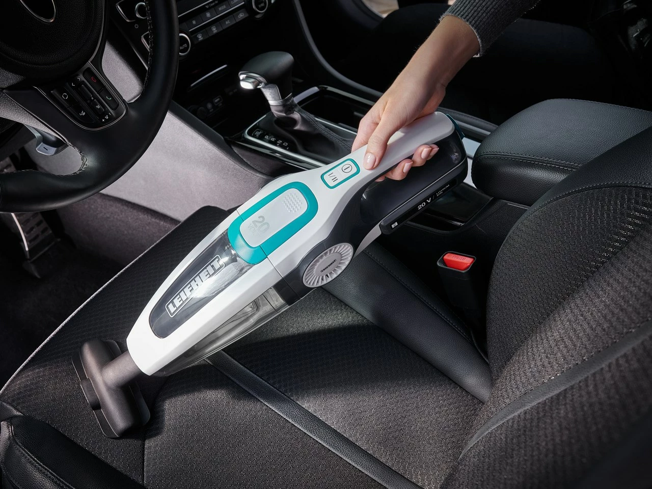 Fshesë elektrike pa kabllo Leifheit PowerVac 2in1, 20V, pa qese, bardhë/kaltër