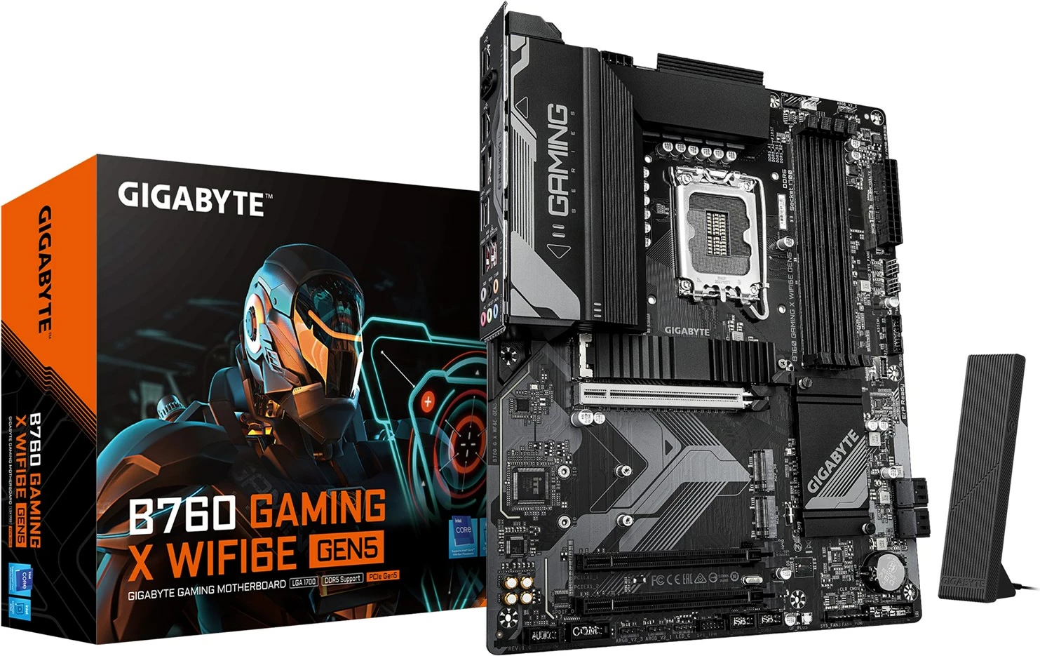 Pllakë amë Gigabyte B760 GAMING X WIFI6E GEN5, Socket 1700, ATX, DDR5, Wi-Fi 6E, e zezë