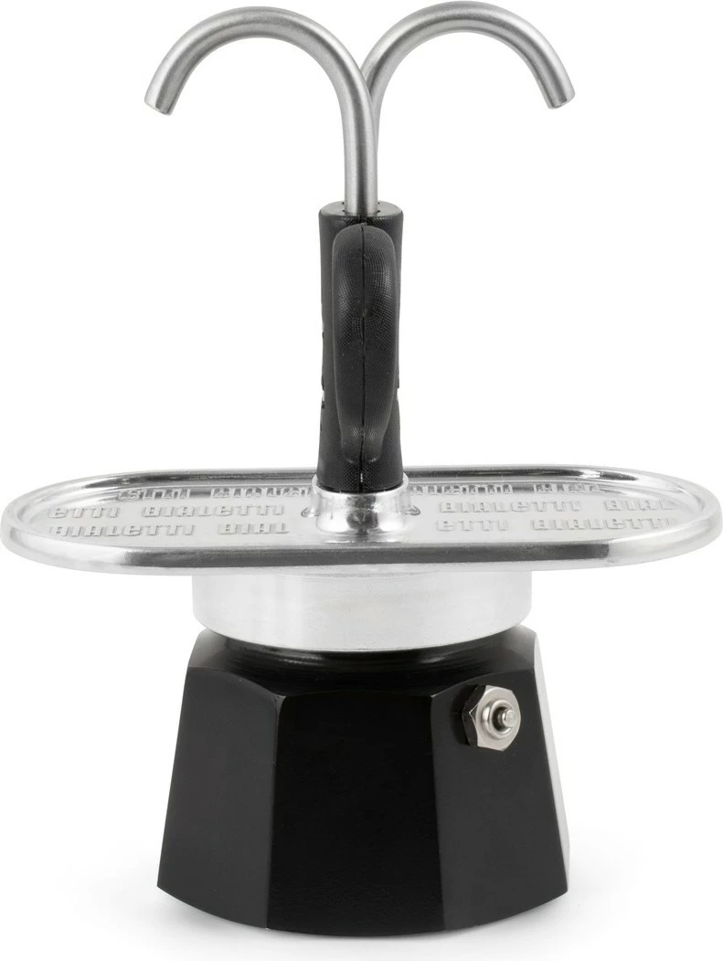 Moka pot Bialetti MINI EXPRESS 2TZ, 2 filxhanë, alumini, e zezë