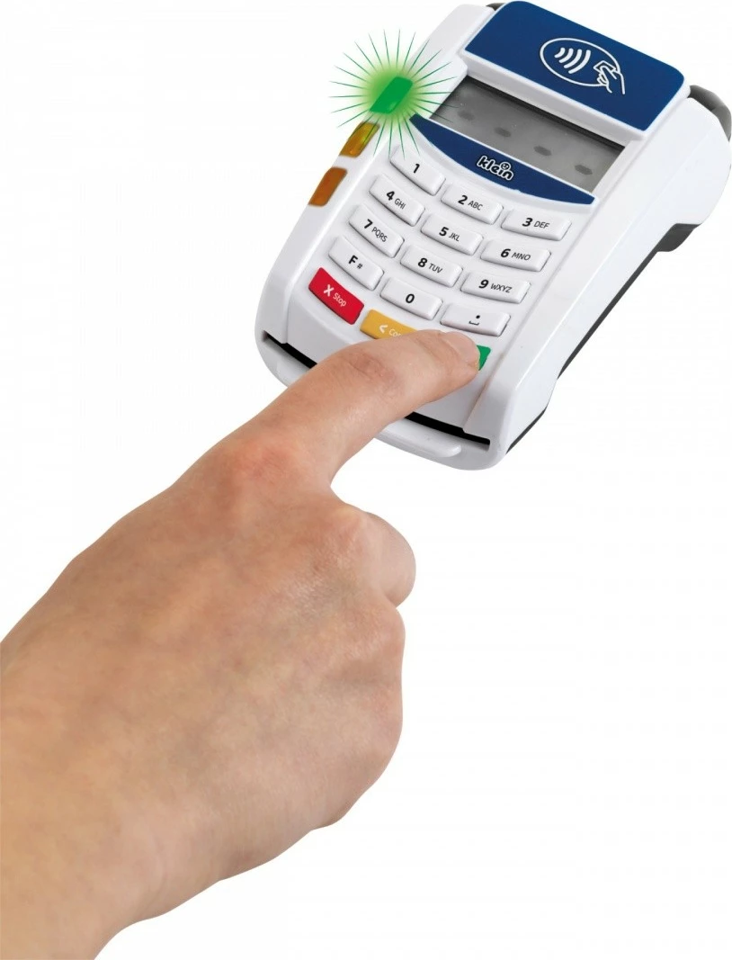 Terminal pagese lodër Klein 7266, plastikë, i bardhë, me kartë krediti dhe fatura lodër