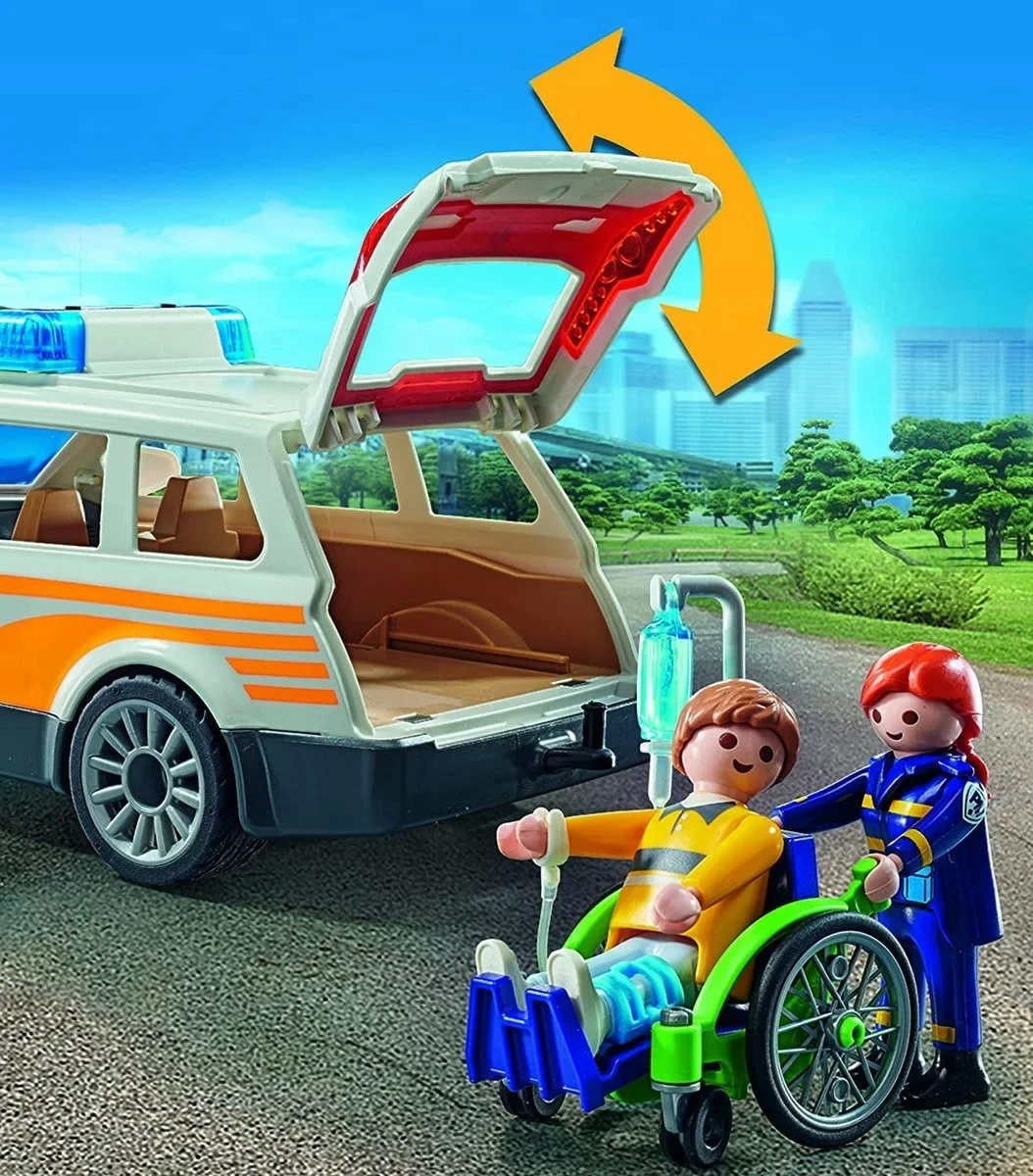 Set lodrash Playmobil City Life 71037, Rescue Vehicle me drita dhe tinguj, 44 pjesë