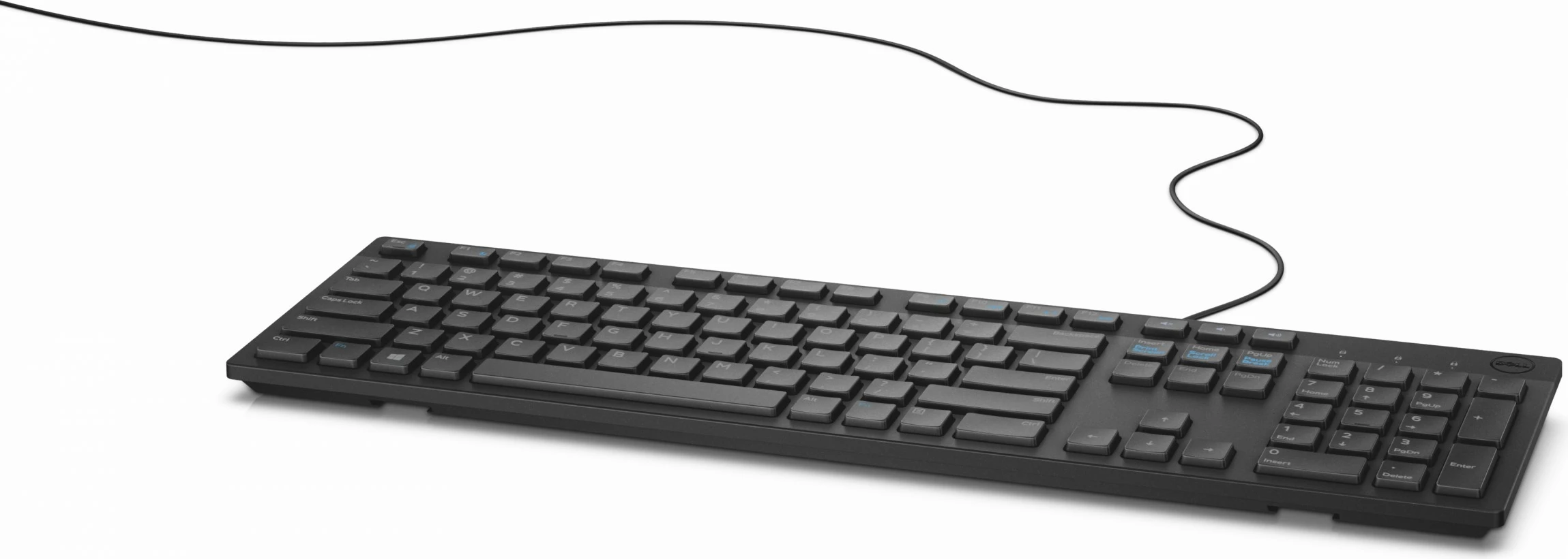 Tastierë DELL KB216, Full-size (100%), Wired, USB, QWERTZ, E zezë