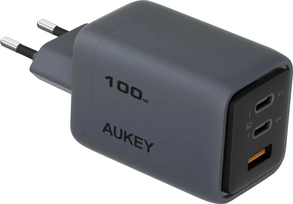 Karikues muri AUKEY PA-C5 Comet Mix 3, 100W, 3xUSB (2xUSB-C, 1xUSB-A), Gri