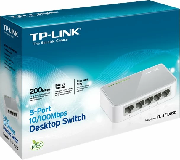Switch TP-LINK TL-SF1005D, 5 porta, Fast Ethernet, i bardhë