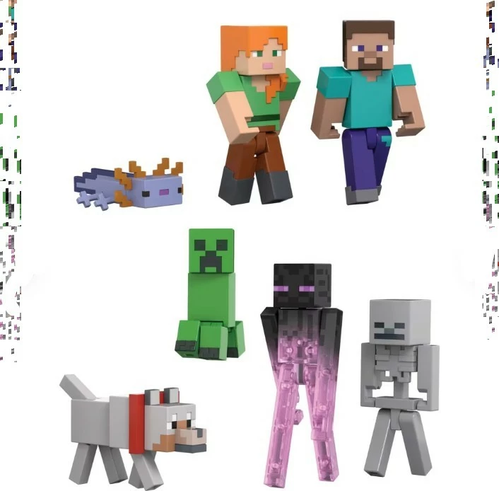 Set figurina Minecraft World Builders, Mattel JFG66, 7 copë