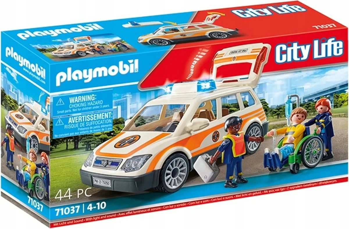 Set lodrash Playmobil City Life 71037, Rescue Vehicle me drita dhe tinguj, 44 pjesë
