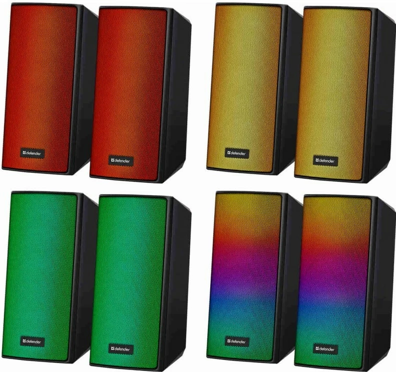 Altoparlantë kompjuteri Defender Spitfire 2.0, Bluetooth, 6W, LED, të zi (set)