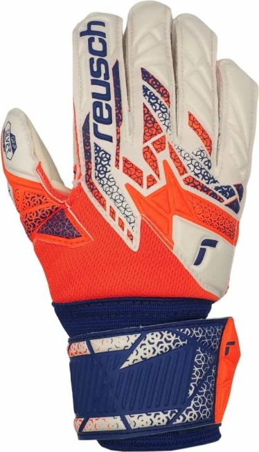 Dorëza portieri për fëmijë Reusch, të bardha, blu, portokalli