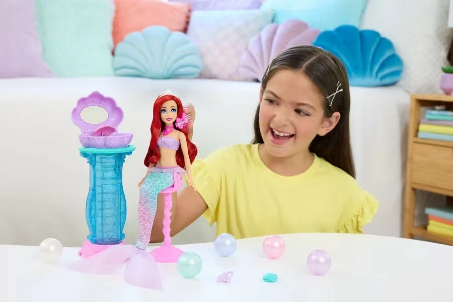 Kukull sirenë Mattel Disney Princess Arielka JBF86 me tavolinë tualeti dhe aksesorë, për vajza