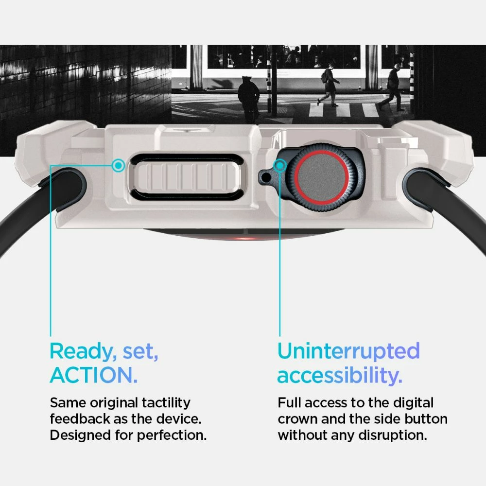 Mbështjellës Spigen Rugged Armor për Apple Watch 10 46mm, Bezhe