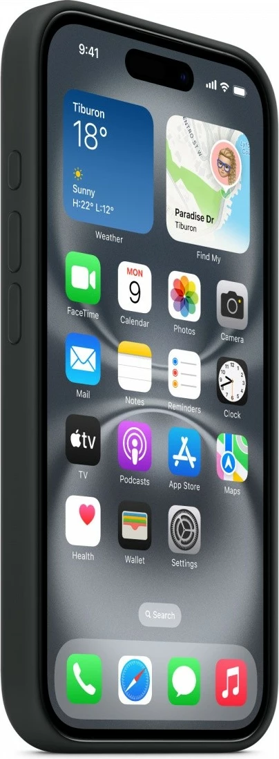 Mbështjellës silikon MagSafe për iPhone 16 Apple, i zi