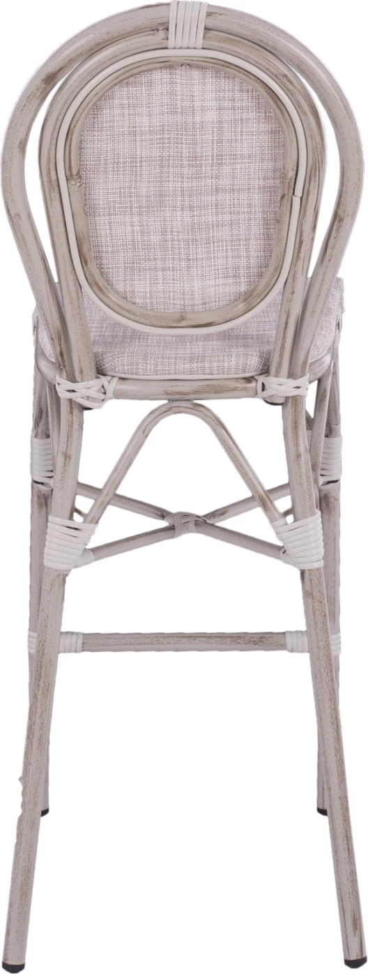 Karrige për bar alumin, pamje bambu, patinë e bardhë, FH5110, 47x61x115 cm