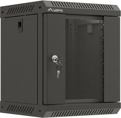 Kasë RACK Lanberg 10" 6U 300x300, e zezë, dyer xhami