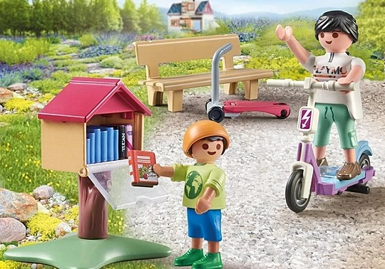 Set lodrash Playmobil My Life 71511, kënd ndërrimi librash, 25 pjesë