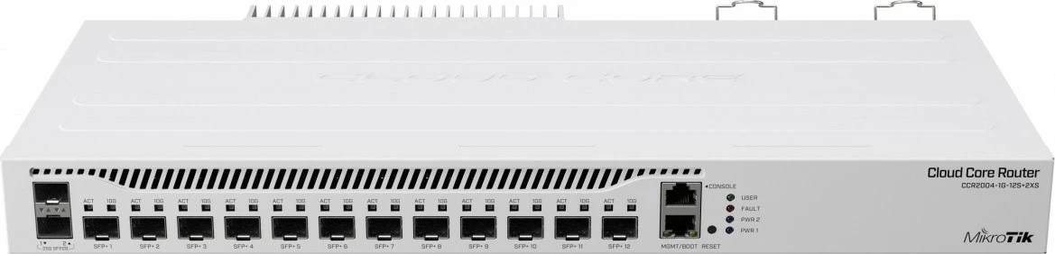 Router Mikrotik CCR2004-1G-12S+2XS, 12x SFP+ 10G, 2x SFP28 25G, i bardhë