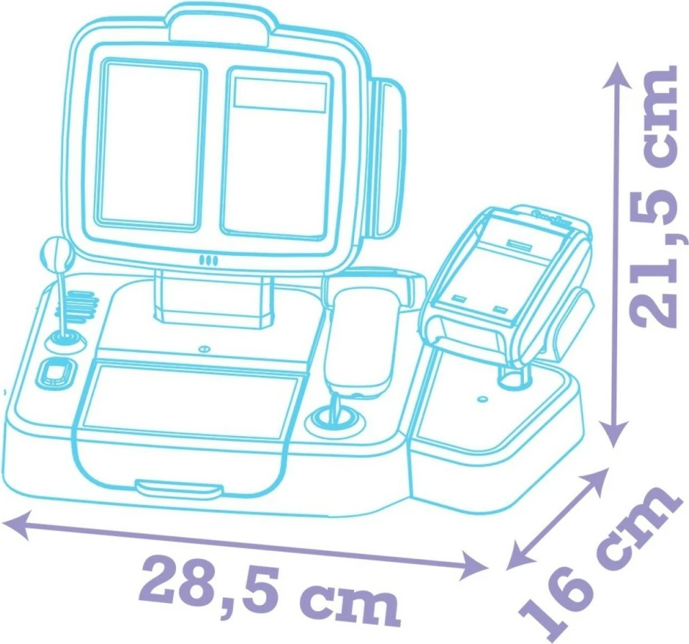 Kasë lodër Smoby Stitch me lexues kartelash, shumëngjyrëshe, set aksesorësh