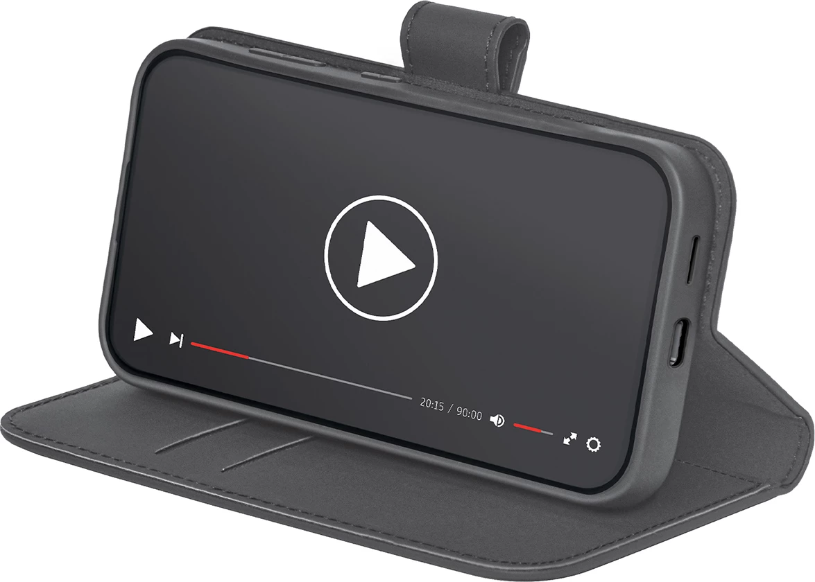 Mbështjellës Puro Booklet Case me flip dhe portofol për Samsung Galaxy S25, e zezë