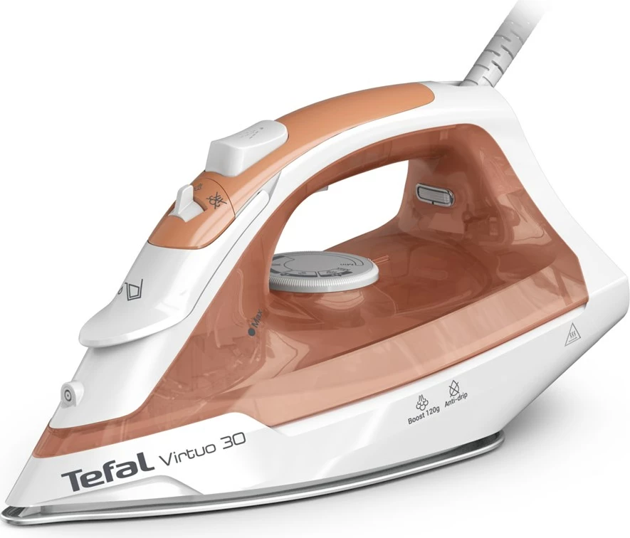 Hekur Tefal Virtuo 30 FV2C40E0, 2000 W, pllaka qeramike, pjeshkë/bardhë