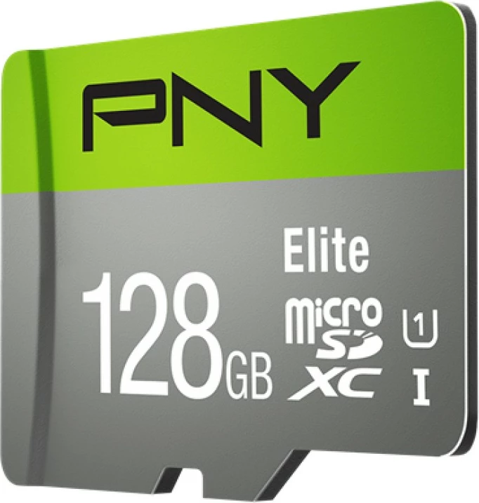 MicroSDXC PNY Elite 128GB Class 10 UHS-I U1 V10 jeshile/gri