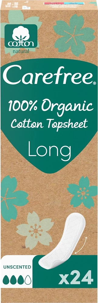Peceta higjienike të gjata Carefree Organic Cotton, 24 copë