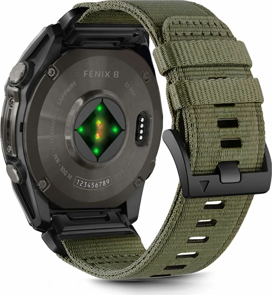 Rrip najloni Tech-Protect për Garmin Fenix 5X / 5X Plus / 6X / 6X Pro / 7X / 8, 51 mm, i gjelbër