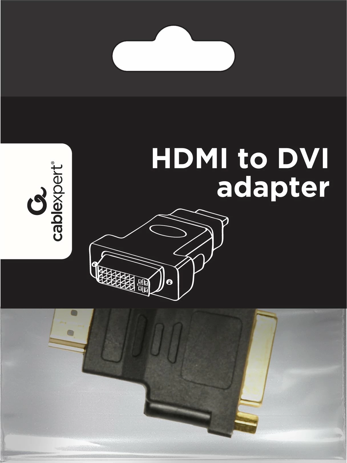 Adapter HDMI në DVI Gembird Cablexpert A-HDMI-DVI-3, me vida, i zi