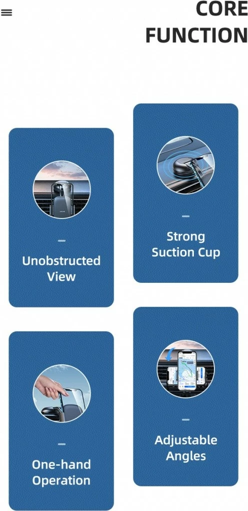 Mbajtës telefoni për veturë USAMS US-ZJ063, i zi