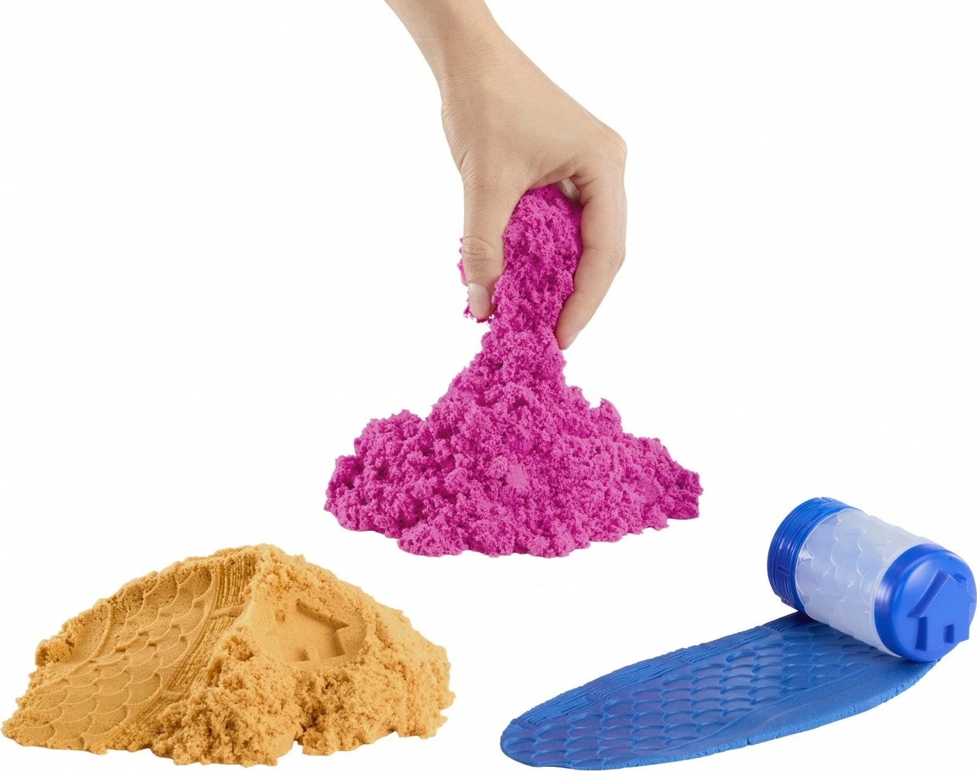 set rërë kinetike, MGA Wonder Factory Never Dry Sand Mega Bag 544913-EUC/553281, 2 lbs 3+, portokalli/kuqe