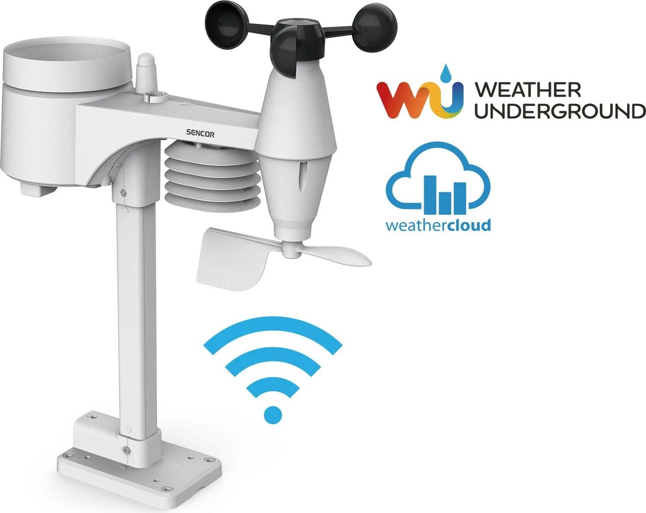 Stacion moti Sencor SWS 9898 PRO me WiFi, sensor 5-në-1, zi/bardhë