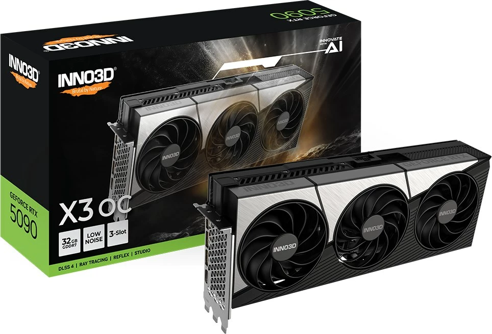Kartelë grafike INNO3D GeForce RTX 5090 X3 OC, 32 GB GDDR7, E zezë