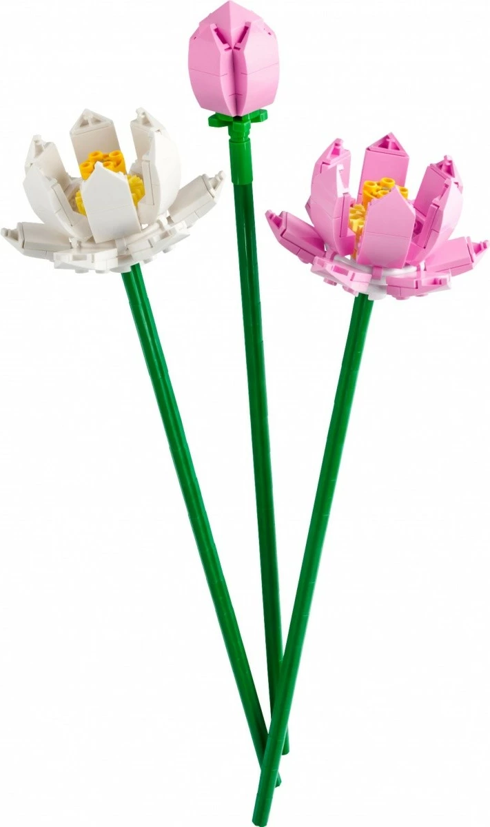 Set LEGO Lotus Flowers 40647, 220 pjesë, plastikë, për fëmijë dhe të rritur, rozë/bardhë
