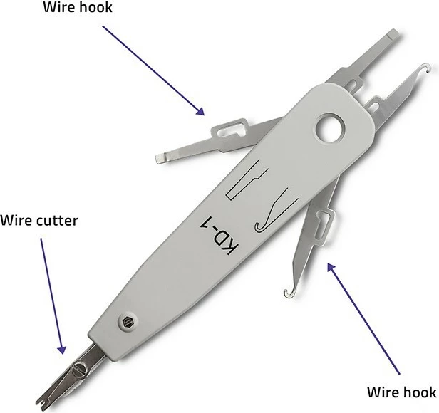 Mjet krimpimi Qoltec 54492, punch down tool për lidhje rrjeti, çelik/ABS