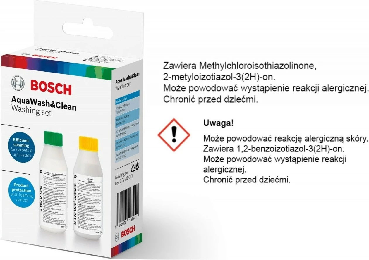 Fshesë me ujë Bosch Aqua Wash&Clean BWD41740, 1700 W, 5L, Gri/Vjollcë